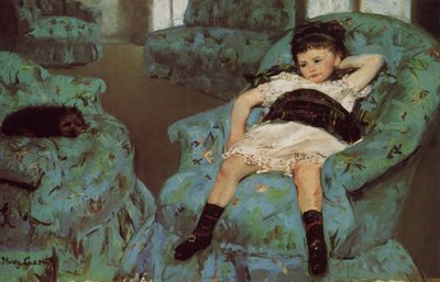 Bambina in una poltrona blu da Mary Cassatt